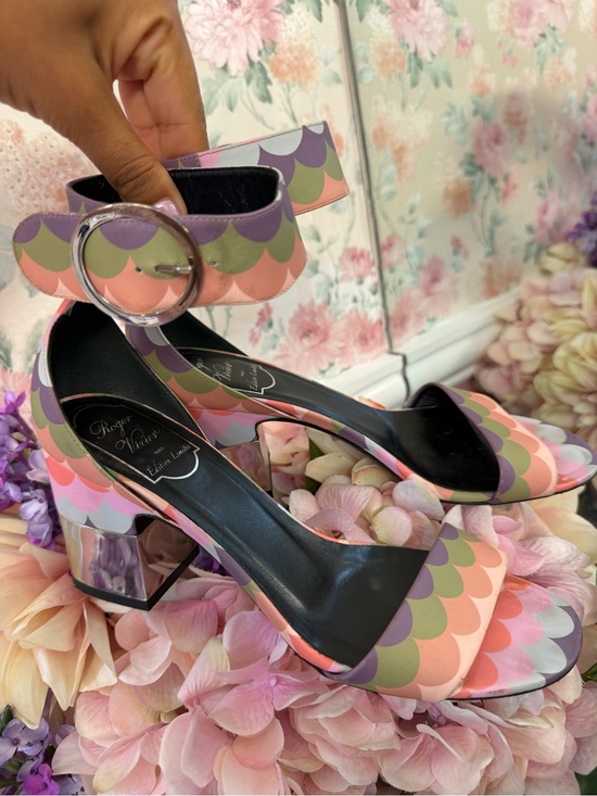 Roger Vivier Shoes - Limited edition Roger Vivier Pastel Scallop Ankle-Strap Sandals